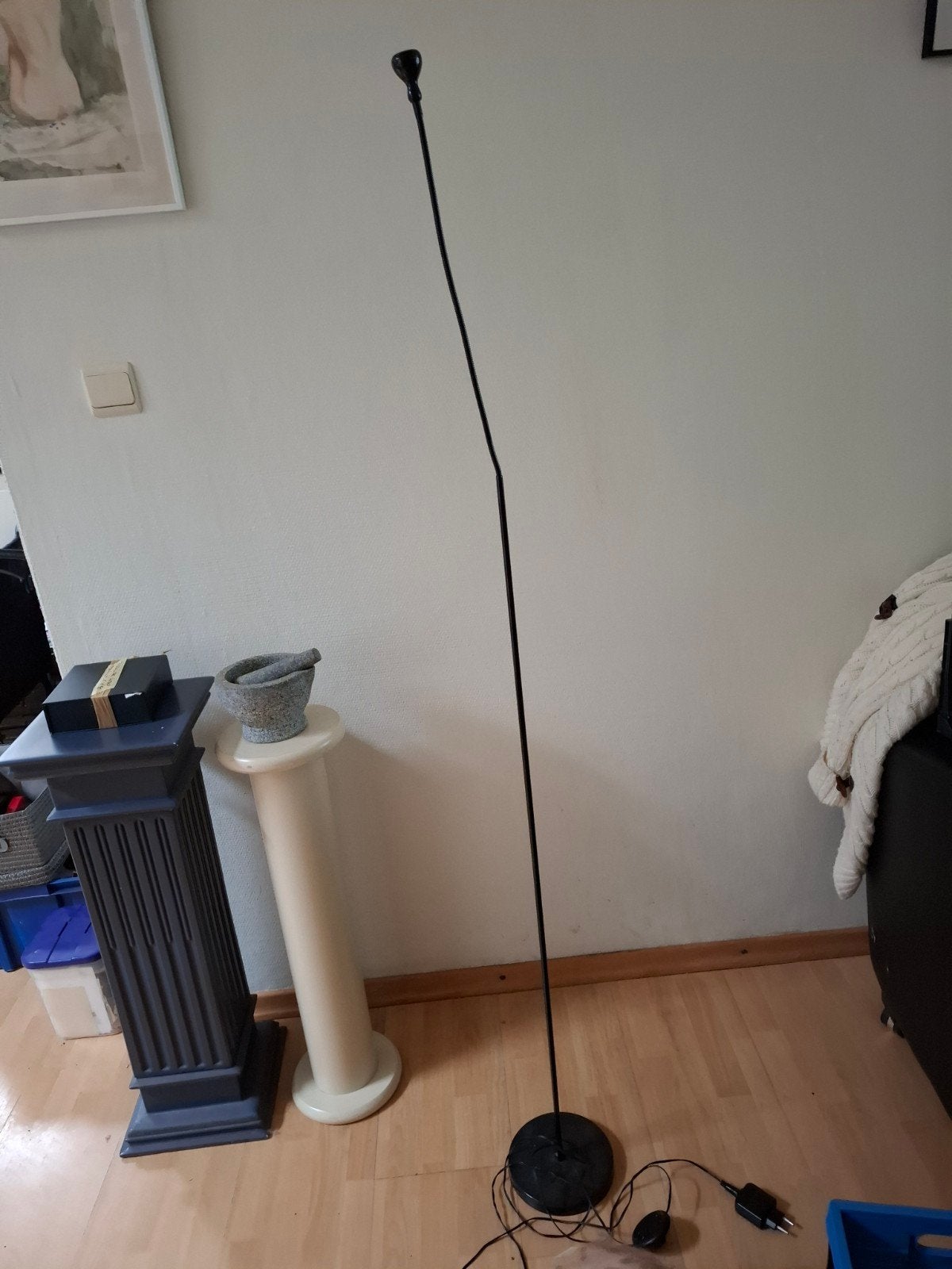 Zwarte leeslamp, 160cm hoog, buigbaar, Huis en Inrichting, Ophalen, Gebruikt, Metaal, 150 tot 200 cm
