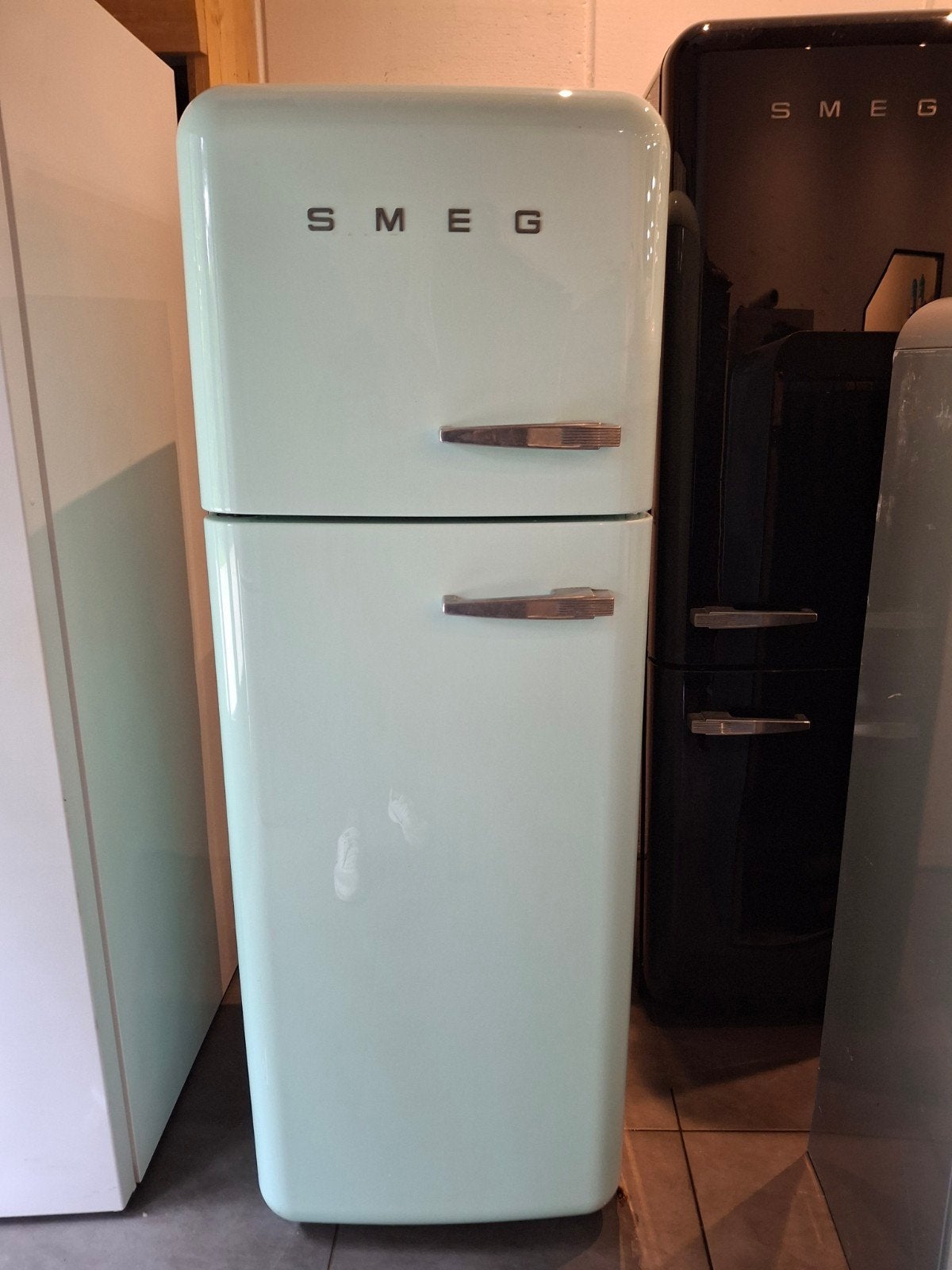 Mint groene Smeg FAB30 retro 50 style, 200 liter of meer, 60 cm of meer, Met vriesvak, 160 cm of meer