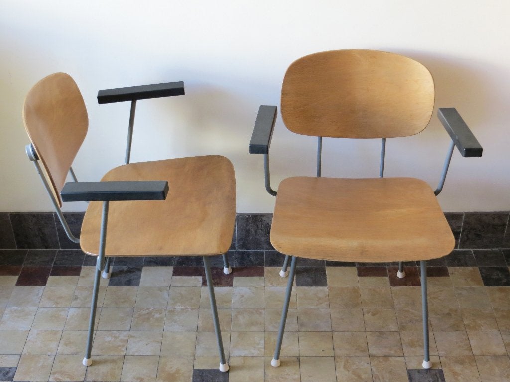 Stoelen Gispen 216 2 x Wim Rietveld design jaren 50, Ophalen