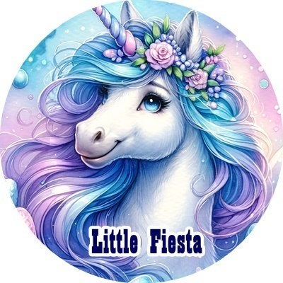 lf274 icing frosting eenhoorn 18cm eetbare taart print, Ophalen of Verzenden, Nieuw, Taarten, Versiering