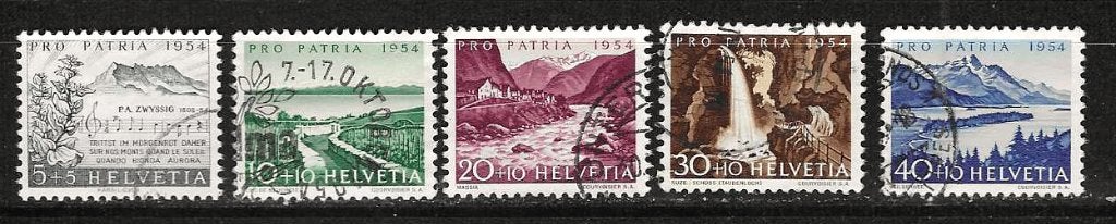 Zwitserland 597-601, Ophalen of Verzenden, Gestempeld