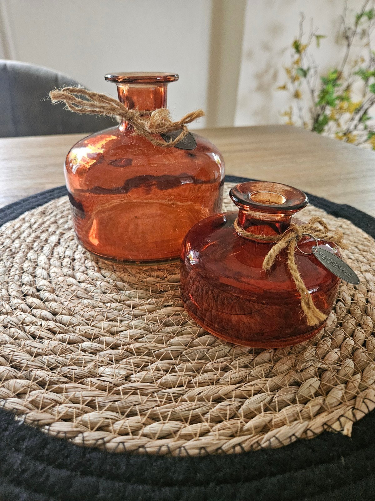 Riverdale vaasjes, Bruin, Ophalen of Verzenden, Geschikt voor droogbloemen, Glas