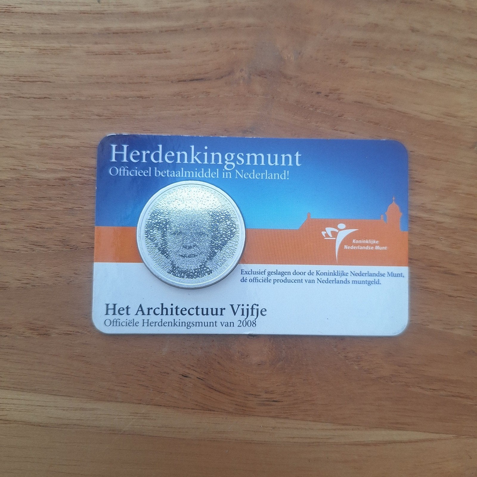Het Architectuur Vijfje - Officiële Herdenkingsmunt 2008, Postzegels en Munten, Munten | Nederland, Ophalen of Verzenden