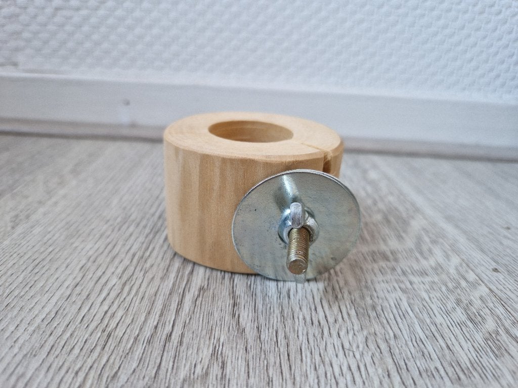 Houder voor fruit cup/fruitkuipje van teak hout #1, Ophalen of Verzenden, Nieuw, Kooi-accessoires