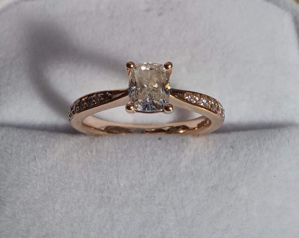 Diamanten ring - GIA G-IF 0.42ct - 14K - ringmaat 14,5 mm, Sieraden, Tassen en Uiterlijk, Ringen, Gebruikt, Ophalen of Verzenden