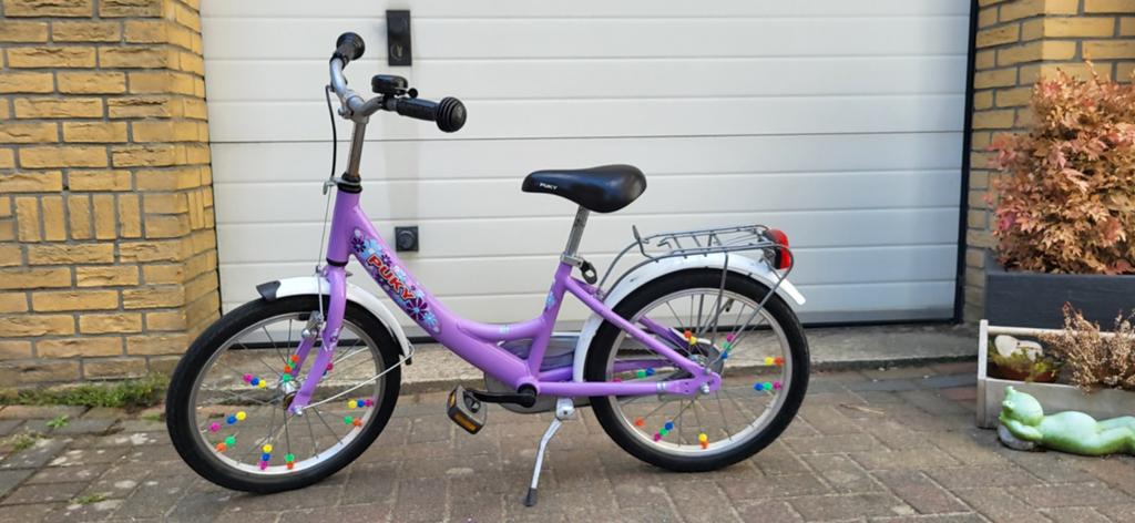 Puky kinderfiets meisjes 18", Fietsen en Brommers, Fietsen | Kinderfietsjes, Gebruikt, 20 inch of meer, Zijwieltjes, Terugtraprem