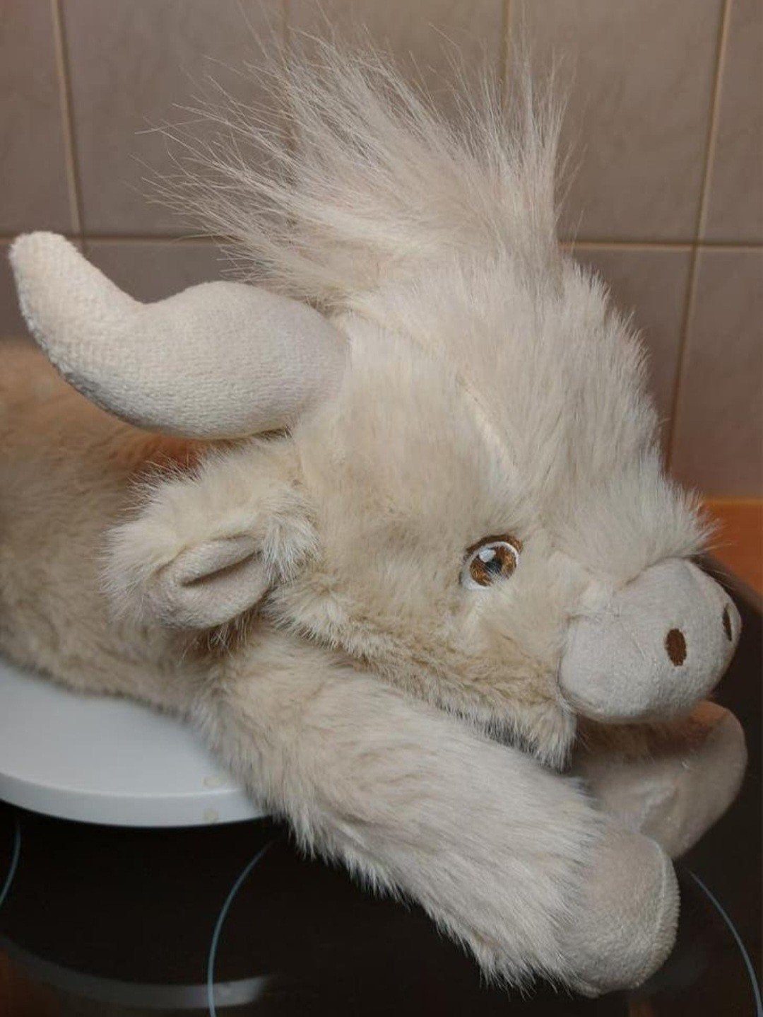 Leuke Schotse Hooglander Koe Knuffel, zeer zacht., Ophalen of Verzenden, Zo goed als nieuw, Koe
