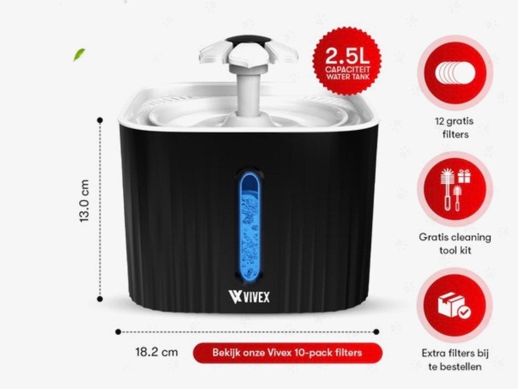 Vivex waterfontein voor hond of kat met 8 filters, Ophalen, Zo goed als nieuw