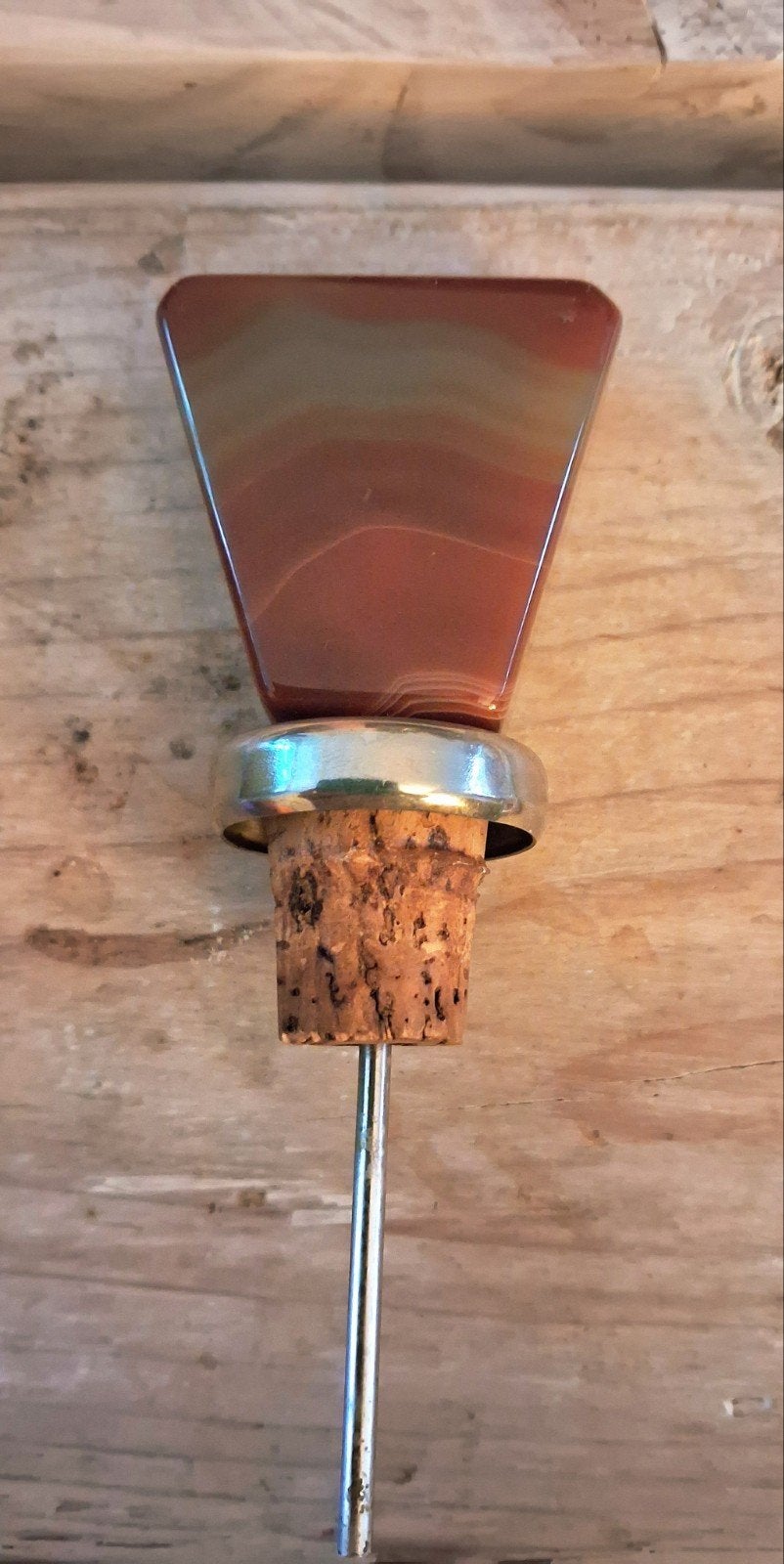 vintage,schenktuit,flessestopper,met agaatsteen, Ophalen of Verzenden