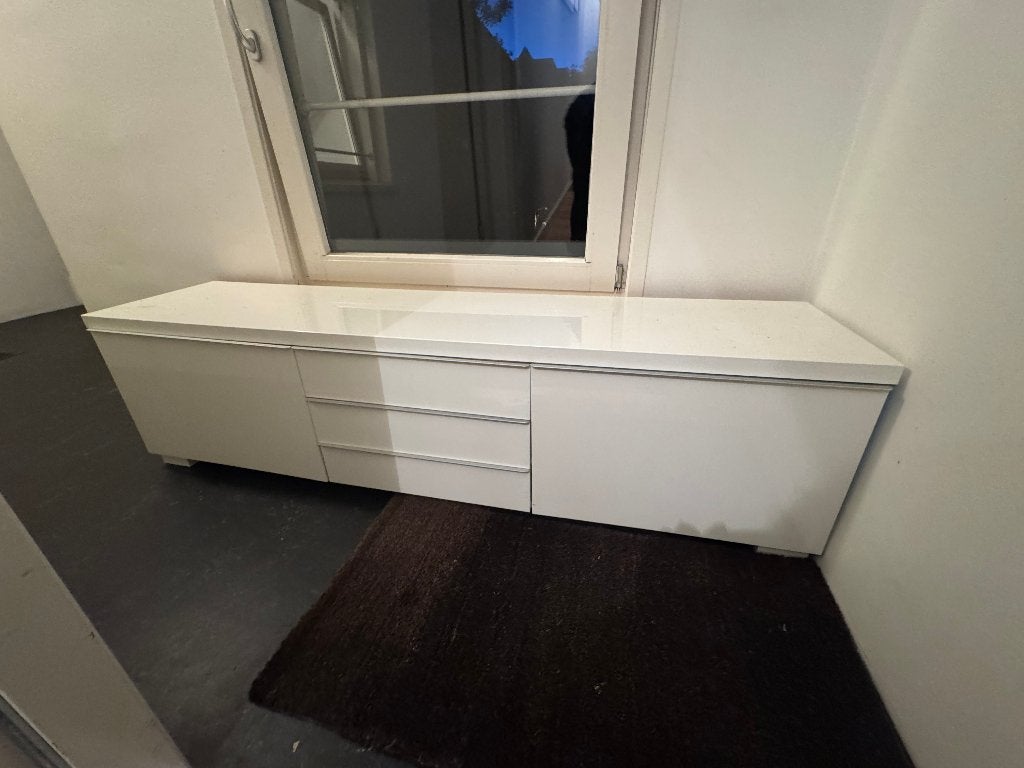 IKEA Besta TV meubel hoogglans wit 180x40x48cm, Huis en Inrichting, Ophalen, Gebruikt, 150 tot 200 cm, Minder dan 100 cm