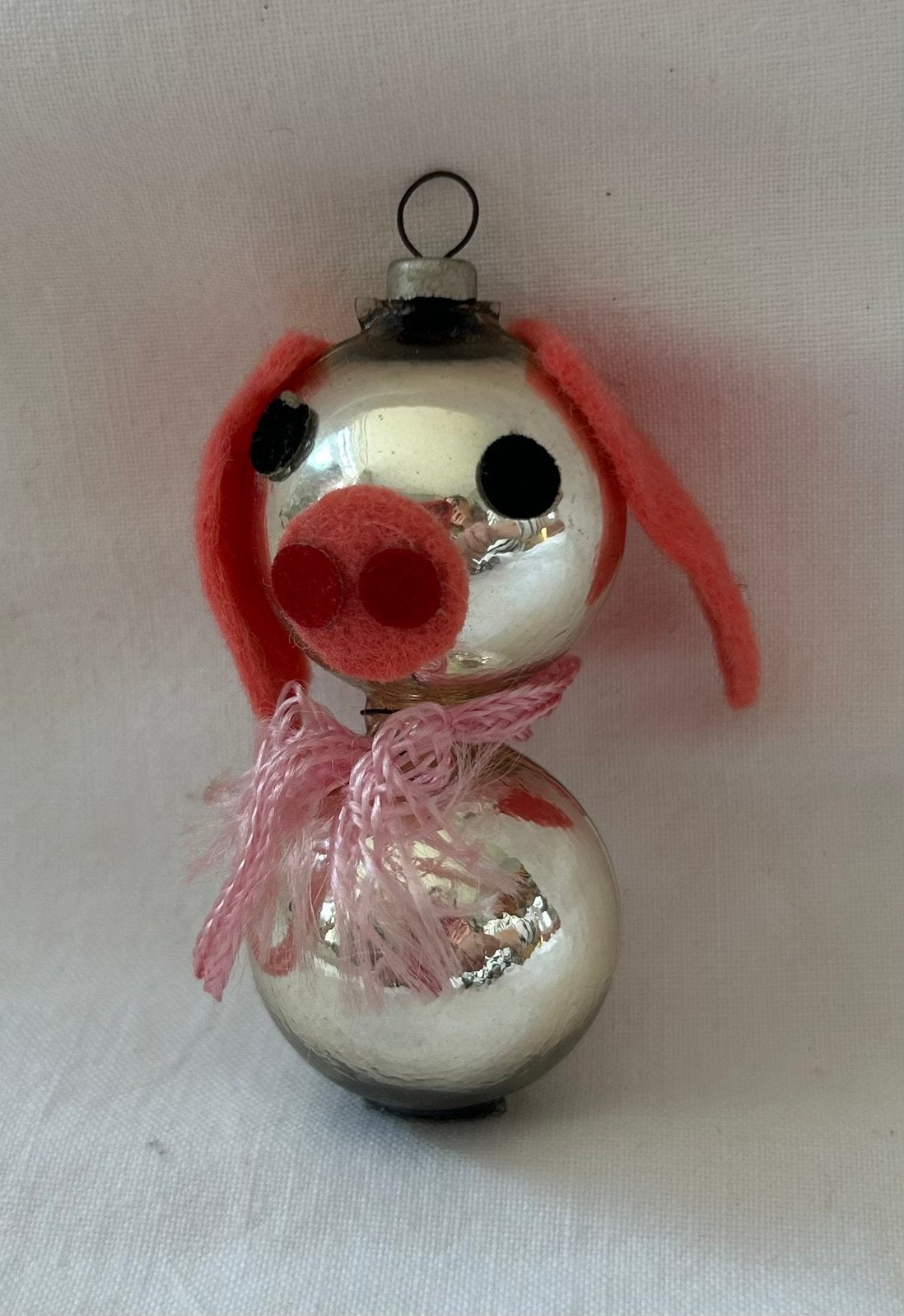 Vintage glazen kerstdecoratie Gablonzer, varken, Diversen, Ophalen of Verzenden, Zo goed als nieuw