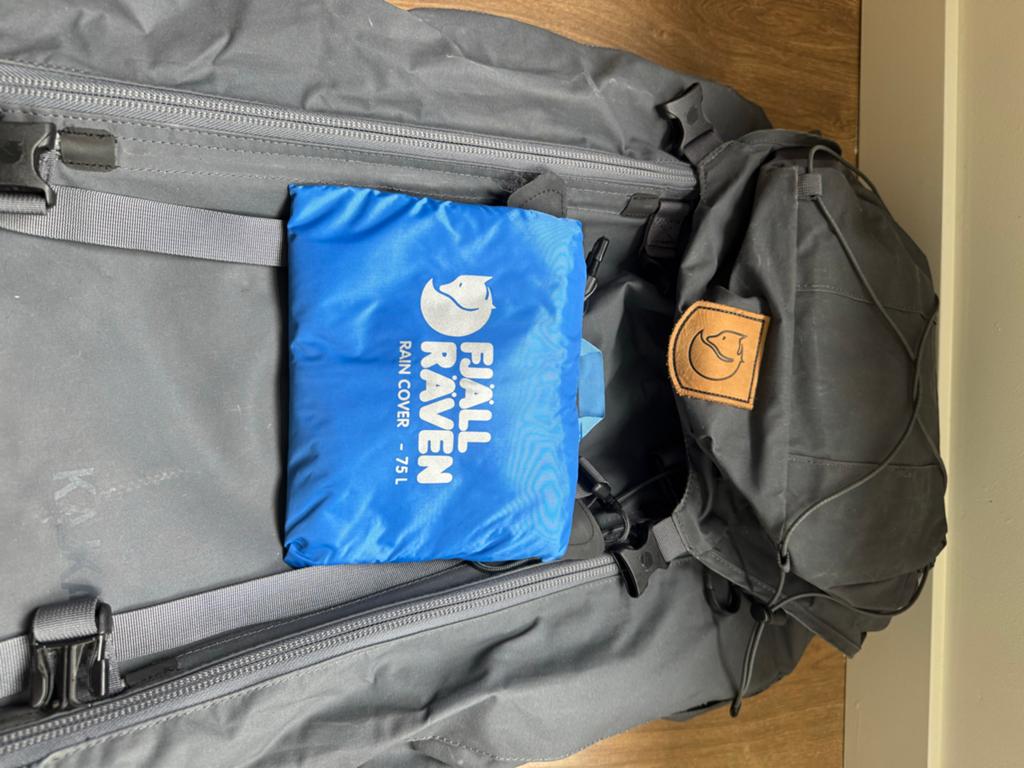 Fjällräven Kajka 75L Trekking Rugzak met Regenhoes, 40 cm of meer, Gebruikt, Trekking, 60 cm of meer