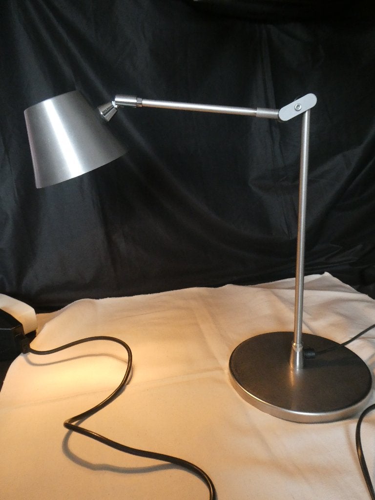Vintage Tafellamp rvs Italiaans Modern, Gebruikt, Overige merken, Ophalen of Verzenden, Overige kleuren