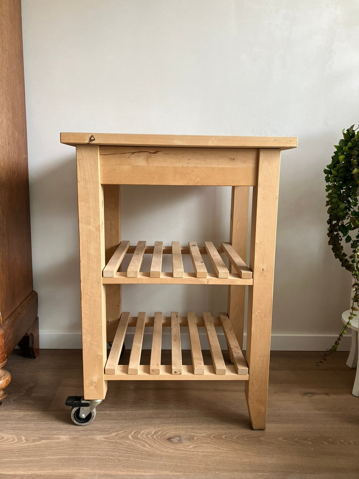 Keuken Trolley hout Ikea, Ophalen, Gebruikt, 50 tot 100 cm, Minder dan 100 cm
