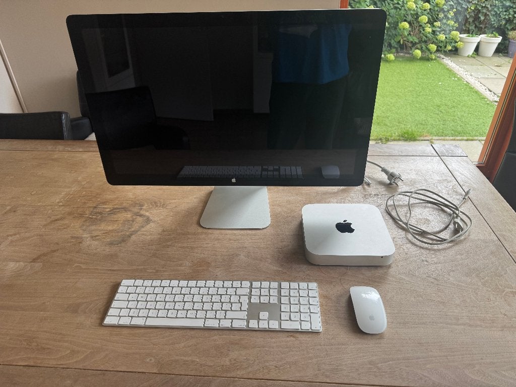 Apple Mac Mini 7.1 (2014) + Thunderbolt 27" + keyboard+muis, Ophalen, 2 tot 3 Ghz, Apple, 512 GB