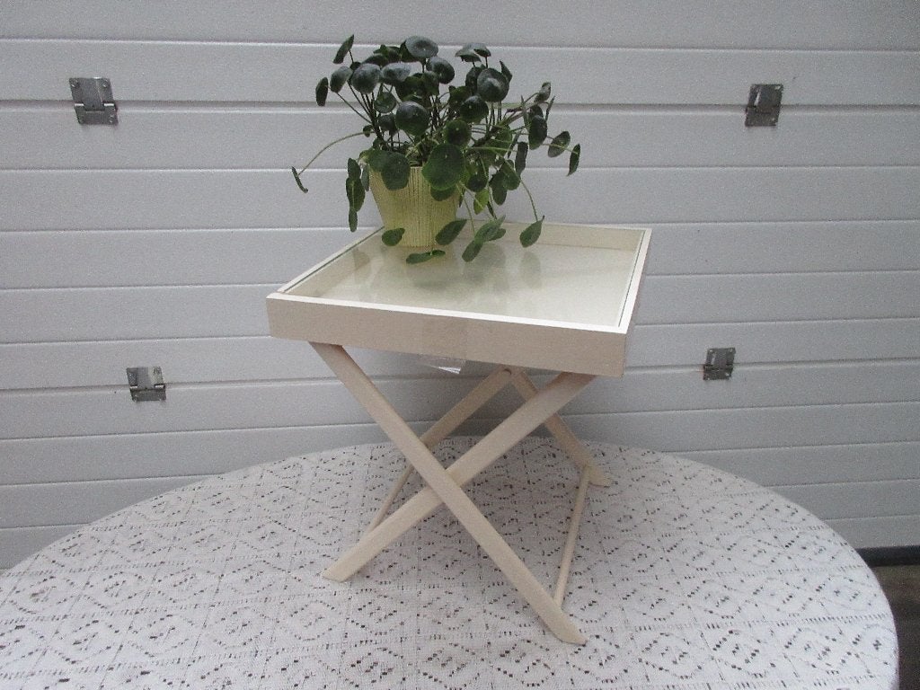 Mooie Butler tray roomwit. verdiept met glasplaat, Huis en Inrichting, Woonaccessoires | Dienbladen, Vierkant, Ophalen of Verzenden