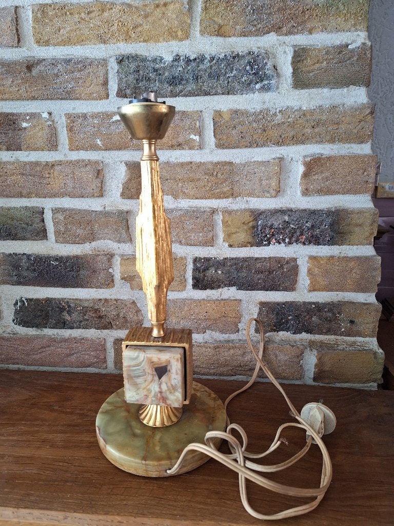 vintage Hollywood Regency  (lampenvoet )  onyx, Ophalen, Vintage