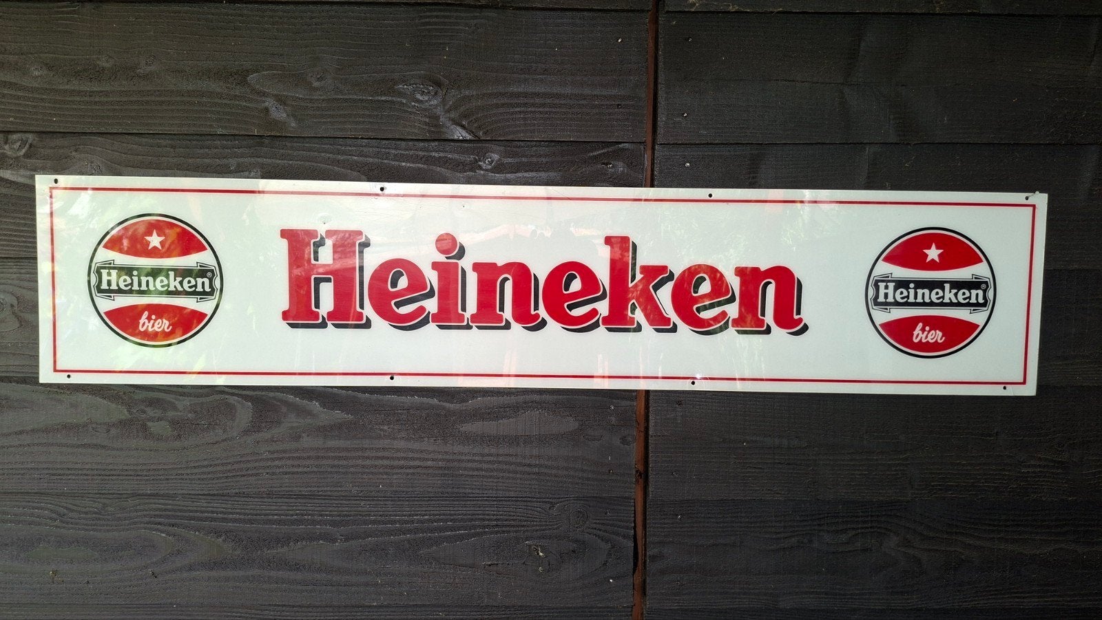 (Fietsenrek) Kunststof bord Heineken, Ophalen, Zo goed als nieuw, Reclamebord