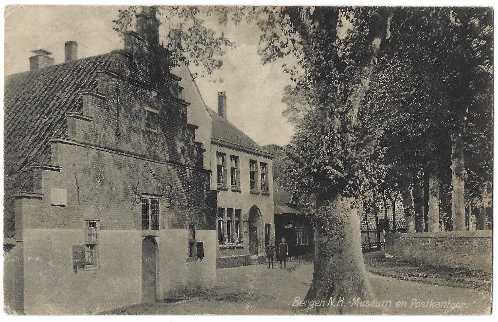 Bergen, Museum en Postkantoor, Ophalen of Verzenden, 1920 tot 1940, Gelopen, Noord-Holland