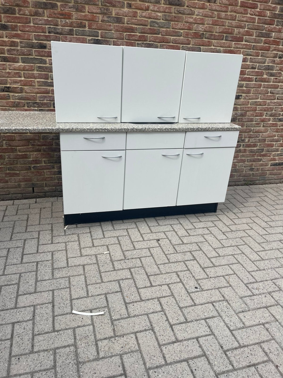 Keukenblokje 1,50, Ophalen, Gebruikt, Wit, Enkelwandige keuken