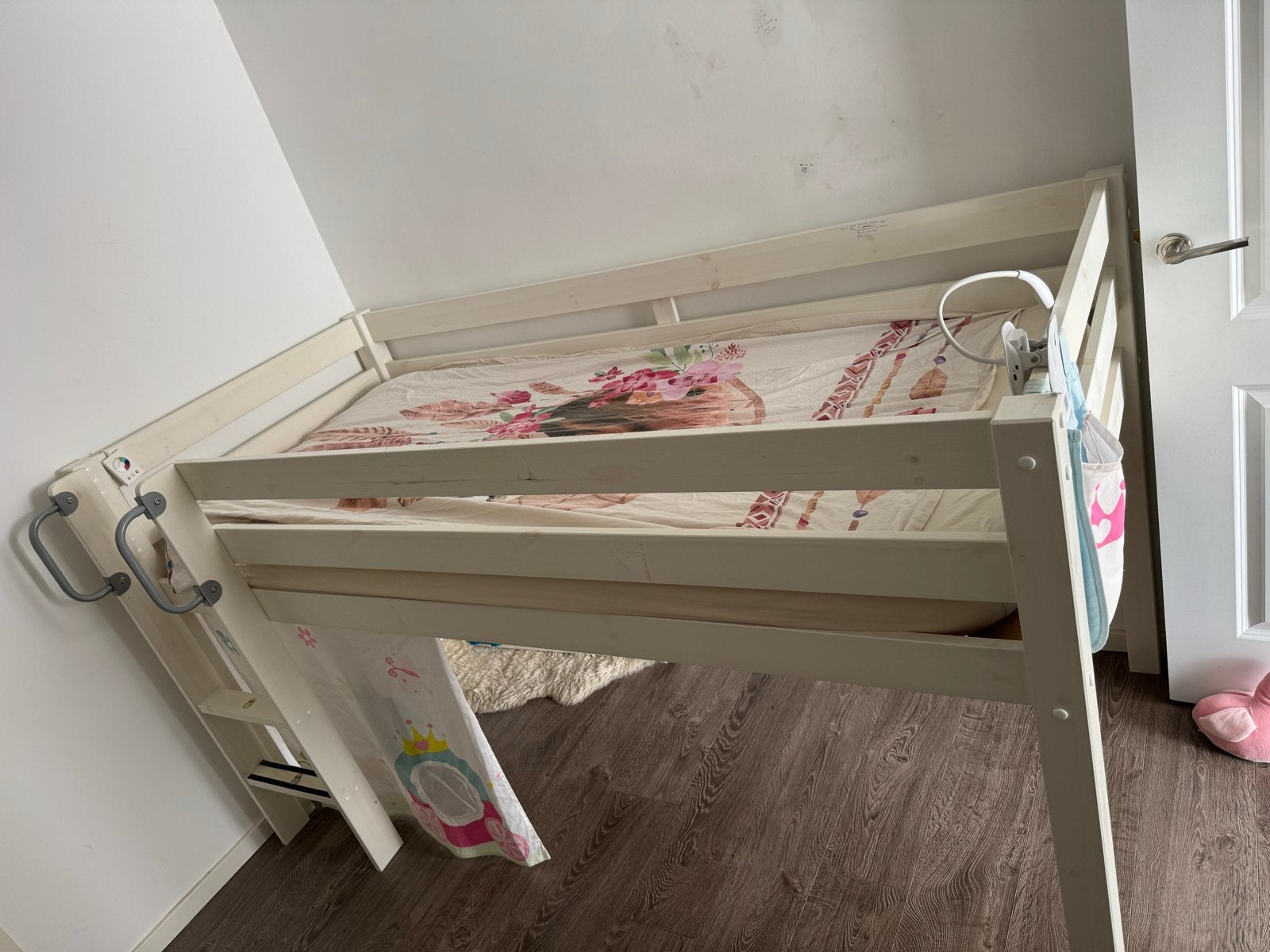 Halfhoogslaper wit , bed kind, half hoog., Ophalen, Gebruikt, 90 cm, Eenpersoons