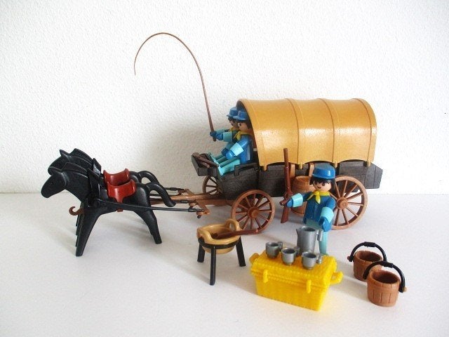 playmobil western huifkar +Noorderlingen vintage lees beschr, Kinderen en Baby's, Speelgoed | Playmobil, Ophalen of Verzenden
