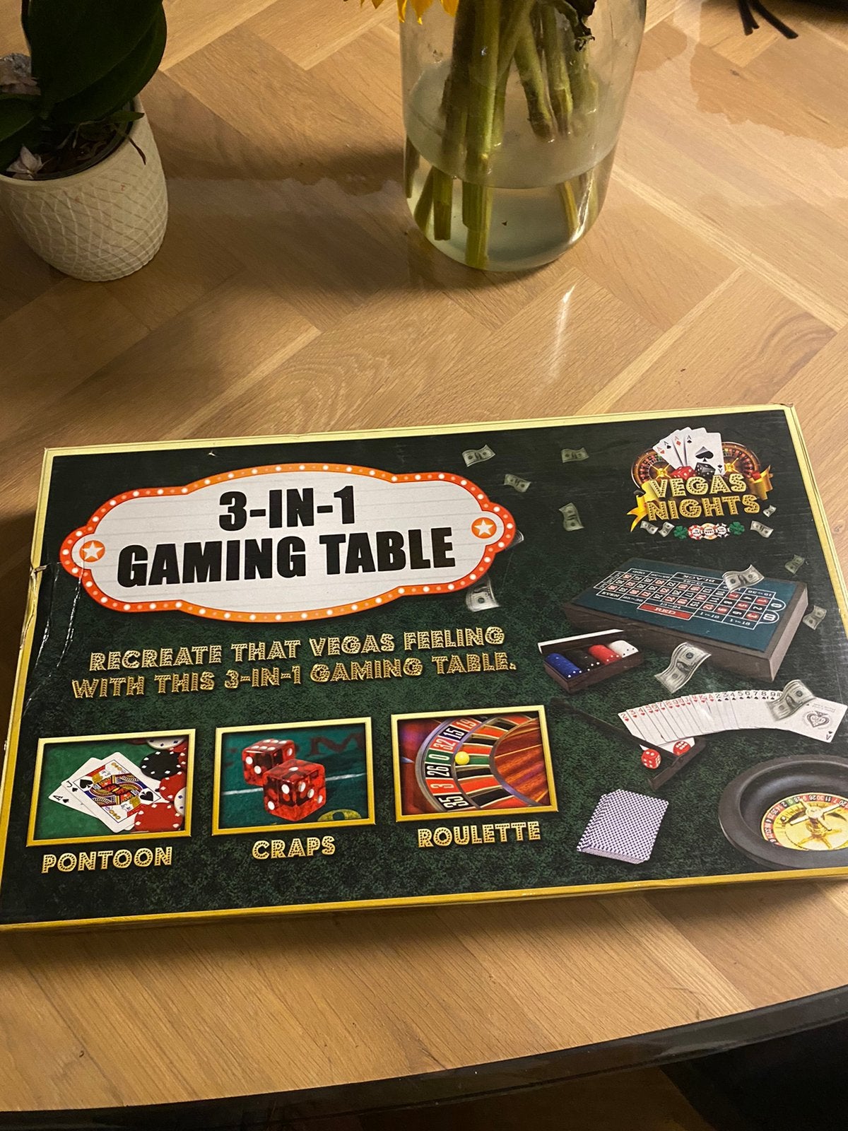 Nieuwe poker set blackjack roulette spel tafel dobbelstenen, Ophalen, Zo goed als nieuw