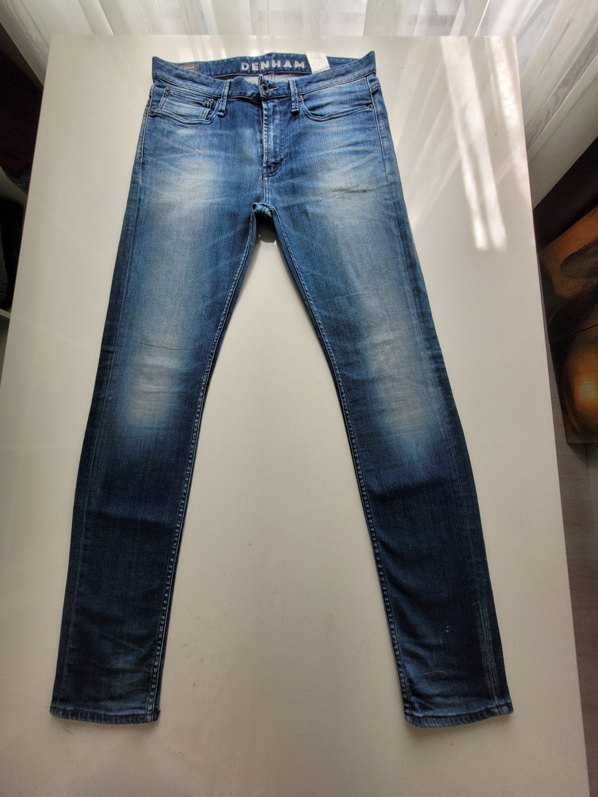 ZGAN DENHAM SHEAR SUPER TIGHT FIT STRETCH JEANS SIZE 31/32!!, Blauw, W32 (confectie 46) of kleiner, Ophalen of Verzenden, Zo goed als nieuw
