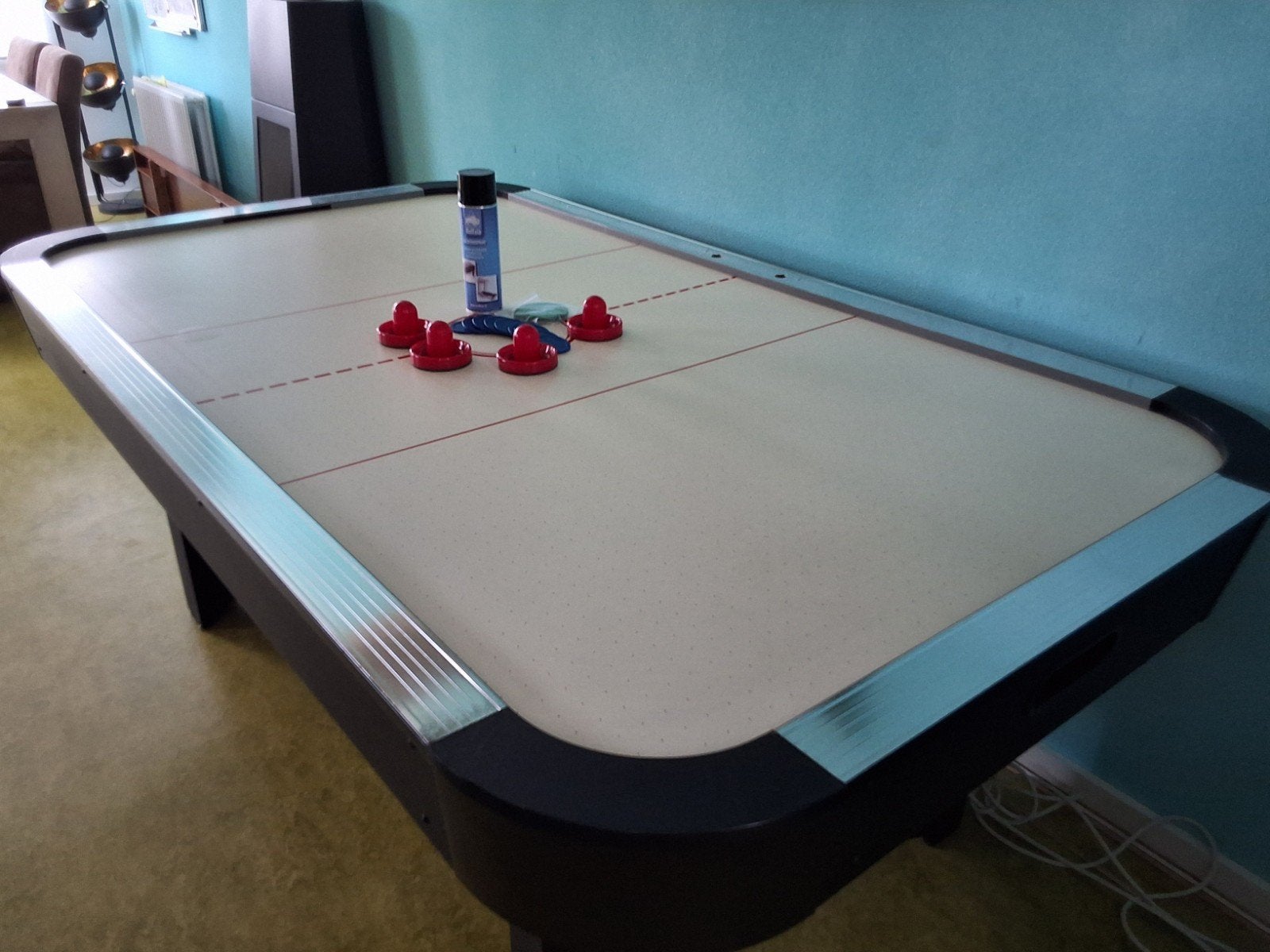 Airhockeytafel - Compleet met accessoires, Ophalen, Gebruikt