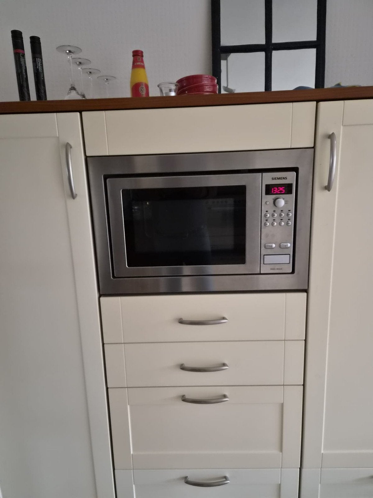 Siemens Inbouw Magnetron 1000W HF 26056 - RVS, Witgoed en Apparatuur, Magnetrons, Ophalen, Gebruikt, 60 cm of meer, Magnetron