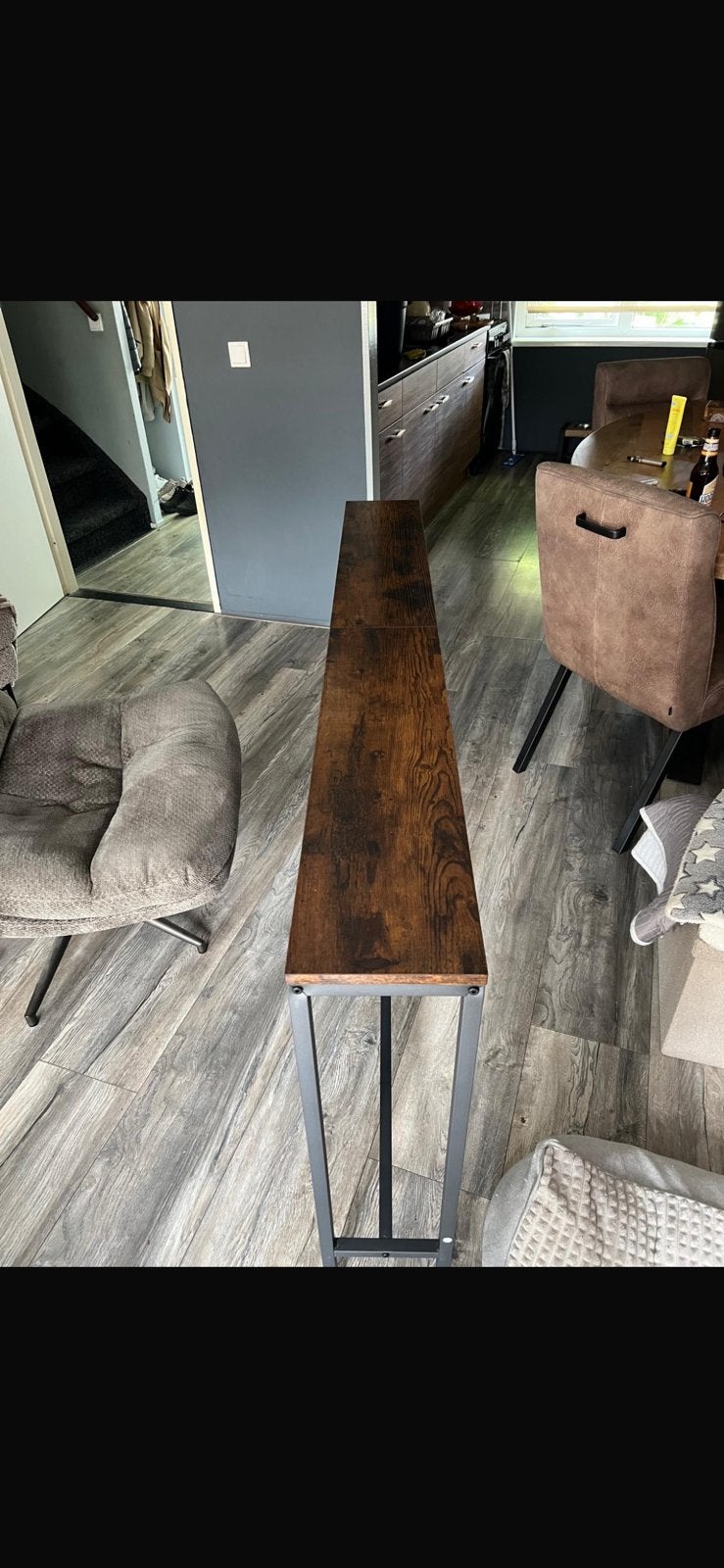 Hal tafeltje hout, 50 tot 100 cm, 150 tot 200 cm, Rechthoekig, Ophalen