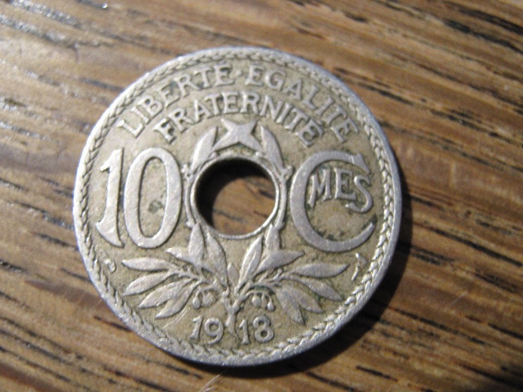 Oorlogsmunt WW1 Frankrijk 10 Centimes 1918 #209, Ophalen of Verzenden, Frankrijk, Losse munt