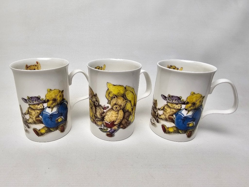 % 3 Roy Kirkham Teddy Beer mokken Design Karen Buckley, Gebruikt, Overige stijlen, Aardewerk, Mok