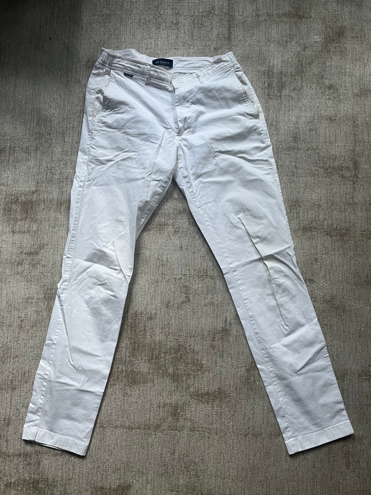 Mr Marvis The Longs Wimbledons witte Chino 33x32, Ophalen of Verzenden, Gedragen, Overige maten, Wit