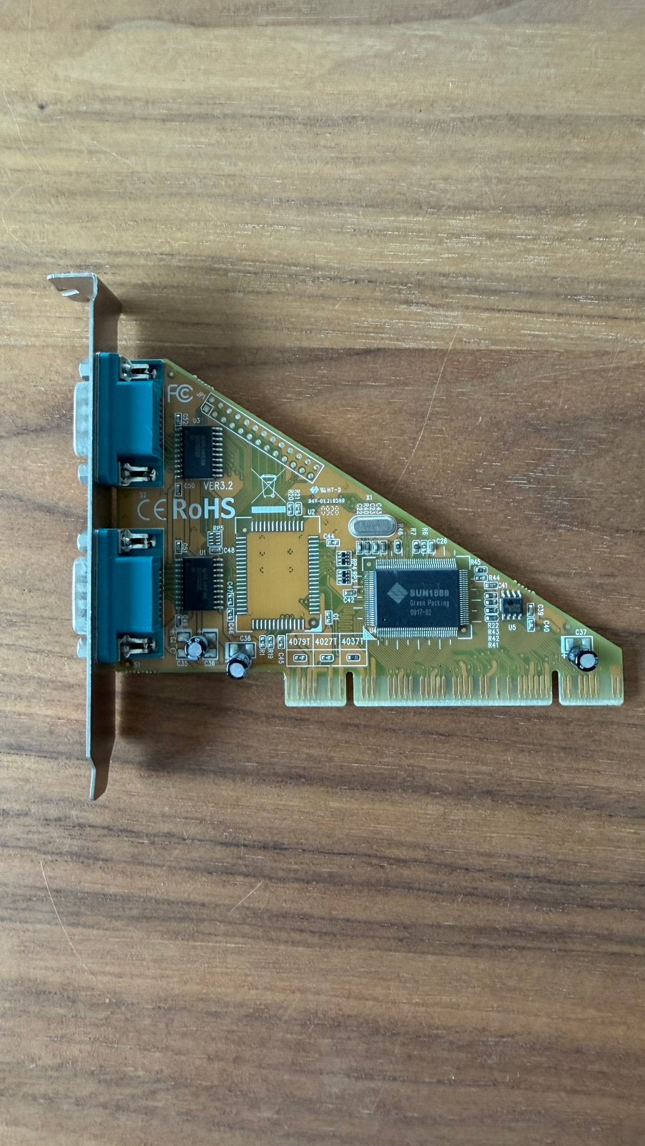 PCI kaart, 2 ports Serieel RS232, D-Sub 9, Computers en Software, Ophalen of Verzenden, Gebruikt, Intern