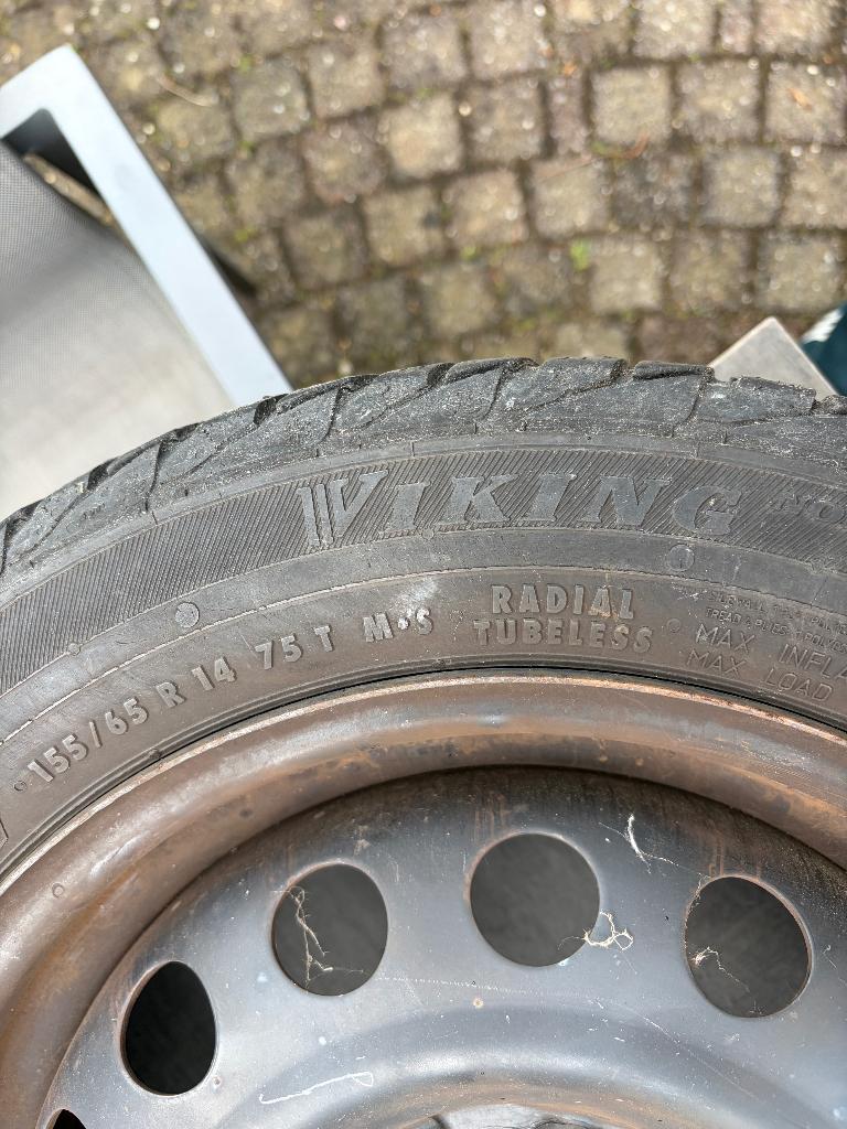 set winterbanden/wielen 165 60 R14 (o.a. Kia Picanto), Ophalen of Verzenden, Gebruikt, Kia