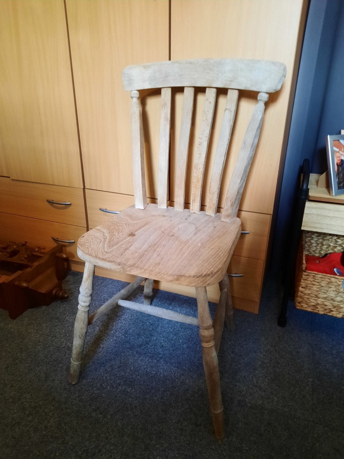 4 blank houten Engelse pub stoeltjes, Huis en Inrichting, Stoelen, Ophalen, Hout