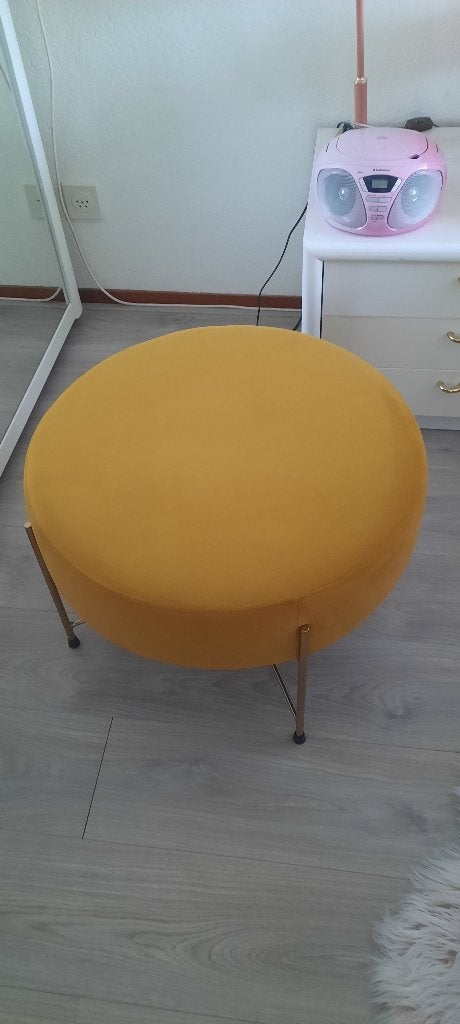 Poef, Huis en Inrichting, Ophalen, Rond, Minder dan 50 cm, Zo goed als nieuw