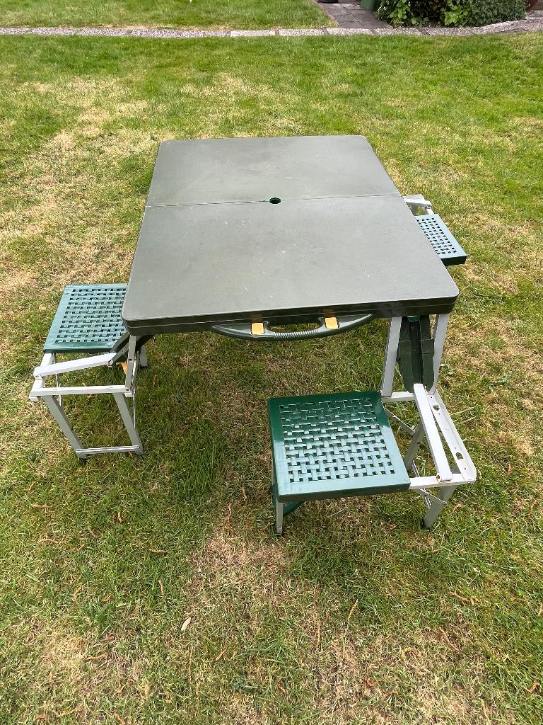 4 persoons picknicktafel voor kinderen inklapbaar 95 x 78 cm, Overige materialen, Gebruikt, Vierkant, Ophalen of Verzenden