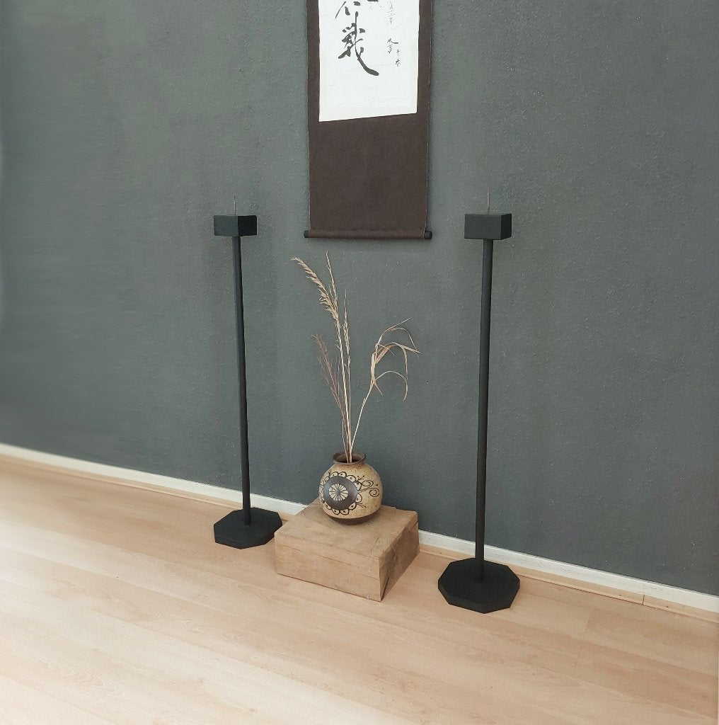 Japanse kandelaars set zwart, Verzenden, Overige materialen