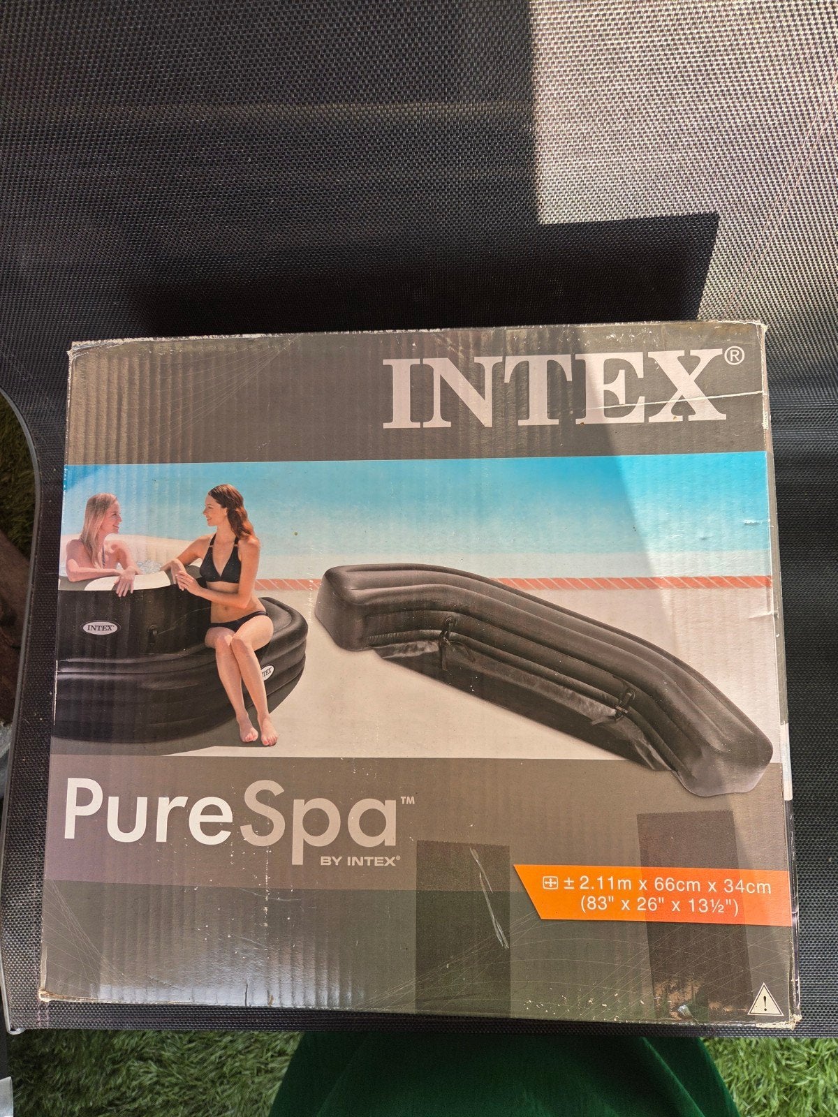 Intex Pure Spa Opblaasbank Zwart - 211x66x34 cm, Ophalen of Verzenden