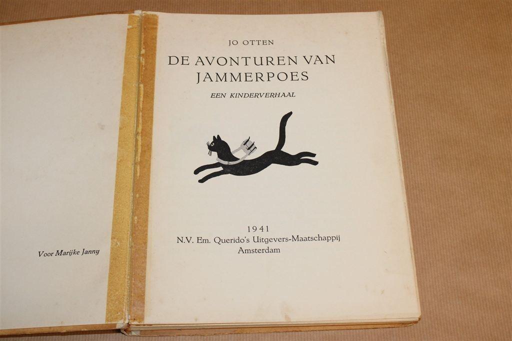 De Avonturen van Jammerpoes — Vintage Boek 1941 — Jo Otten, Ophalen of Verzenden, Gelezen, Fictie algemeen