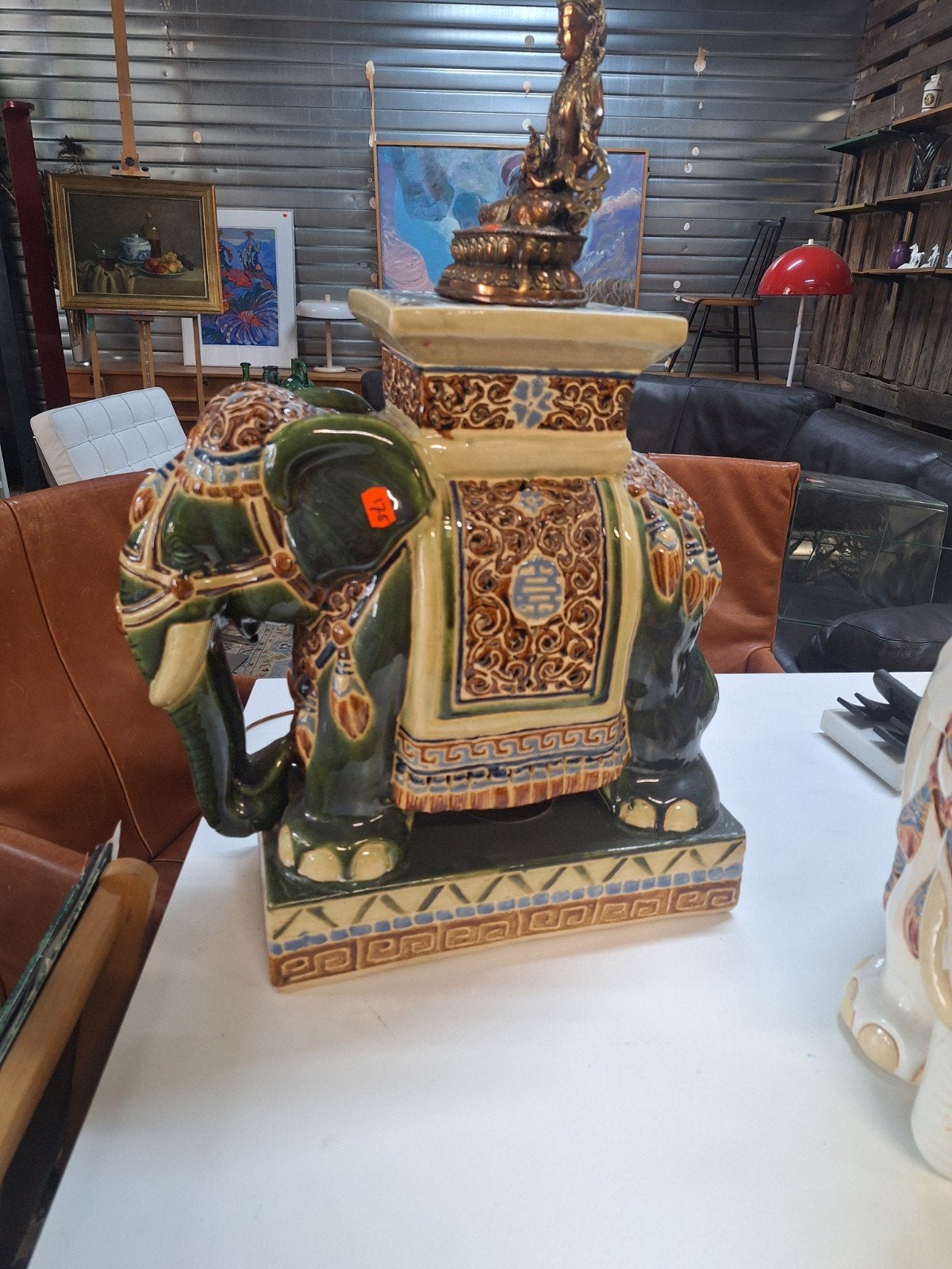 Twee Vintage Olifant Plantentafels - Unieke Set, Antiek en Kunst, Ophalen