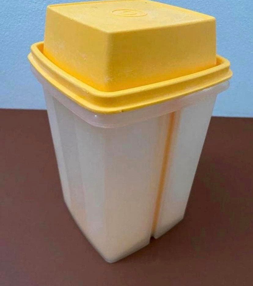 Vintage Tupperware zuurpot, Ophalen of Verzenden, Gebruikt, Geel, Bewaardoos