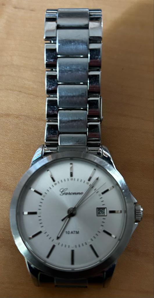 Garonne heren horloge met stalen band - prima staat, Overige merken, Staal, Polshorloge, Ophalen of Verzenden
