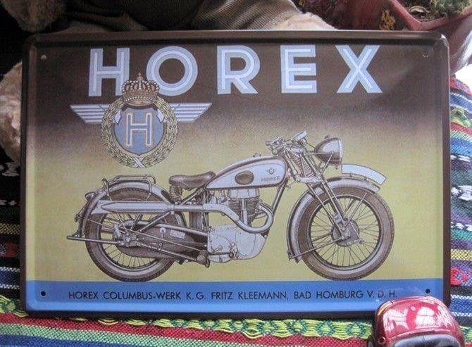 Horex Motor Metalen Bord (Plaat Reclame Duits Retro Garage), Verzenden, Nieuw, Wandbord of Wandpaneel