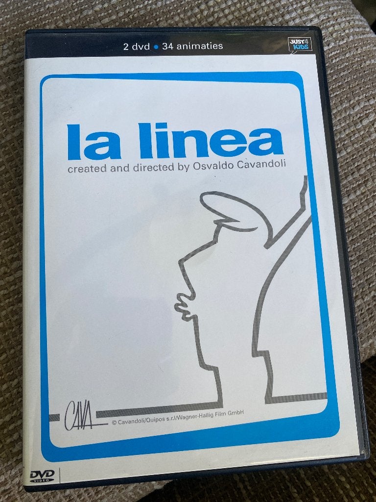 La Linea DVD - 2 discs, 34 animaties van Osvaldo Cavandoli, Cd's en Dvd's, Dvd's | Klassiekers, 1960 tot 1980, Gebruikt, Alle leeftijden