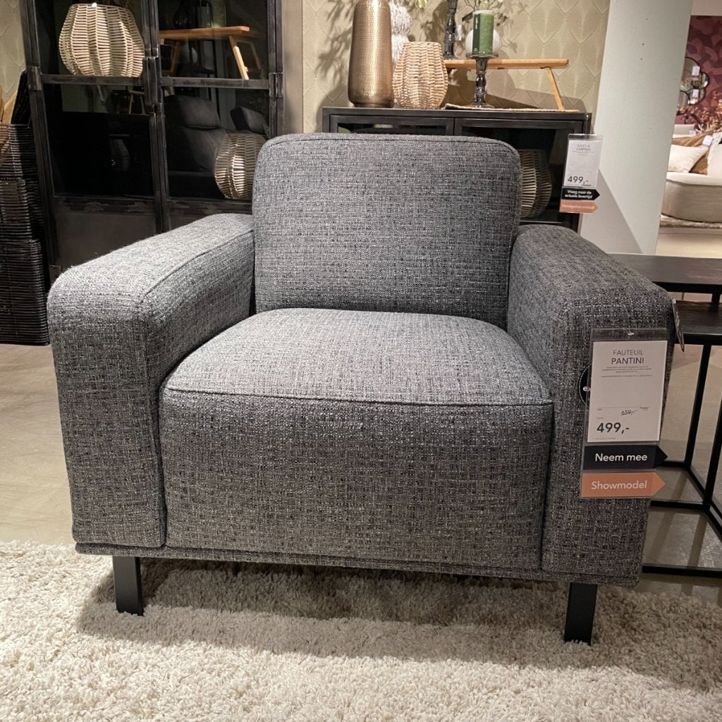 Pantini Fauteuil Chrono Graphit - Pronto Wonen, Niet ingevuld, Niet ingevuld, Niet ingevuld