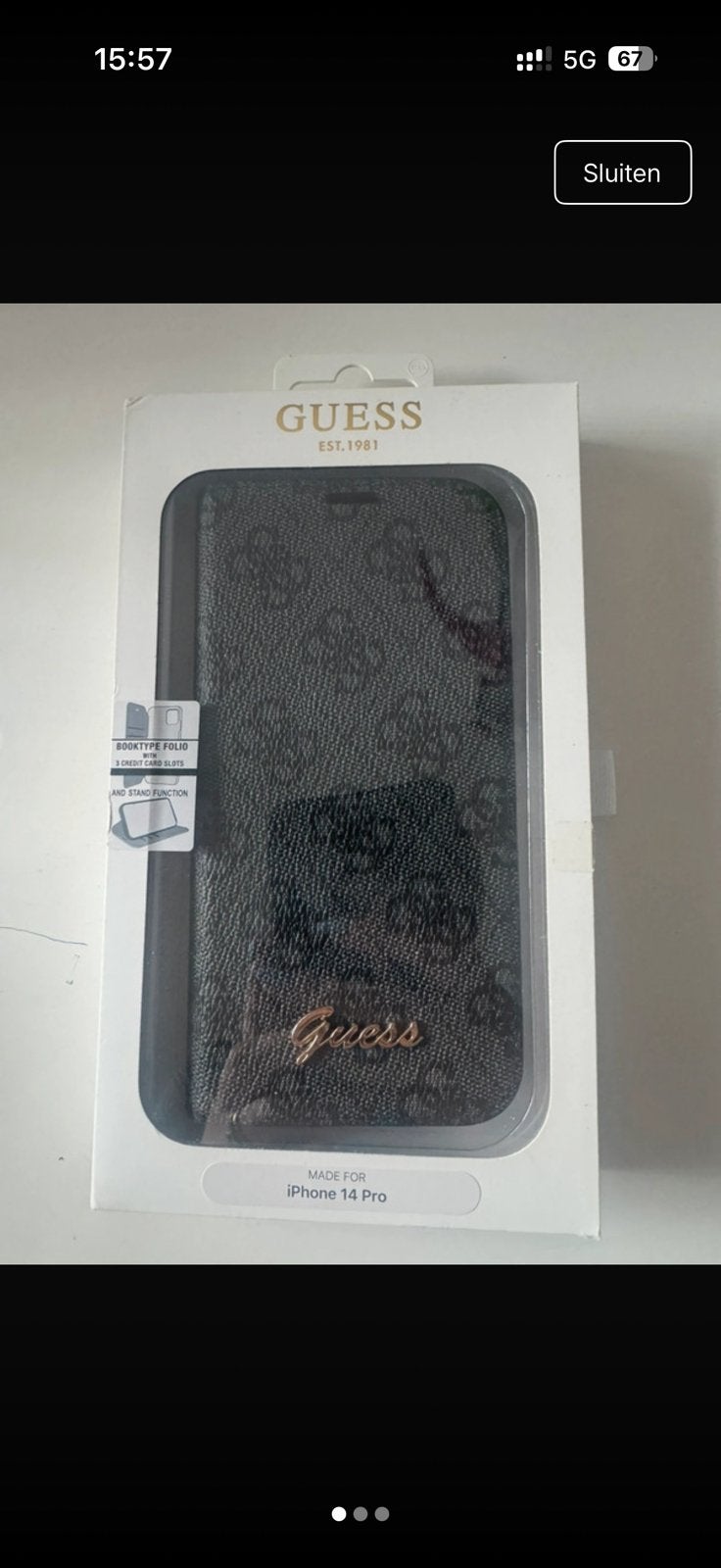 Iphone 14 pro origineel guess flipcover, Ophalen of Verzenden, Zo goed als nieuw, IPhone 14