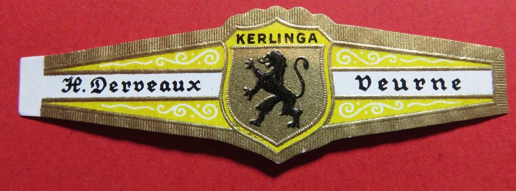 Sigarenbandje Kerlinga H.Derveaux Veurne, Verzenden, Gebruikt, Sigarenbandjes